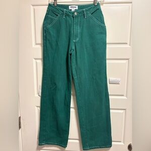RSQ Green Carpenter Baggy Women's Jeans High Rise 100% Cotton XSmall
